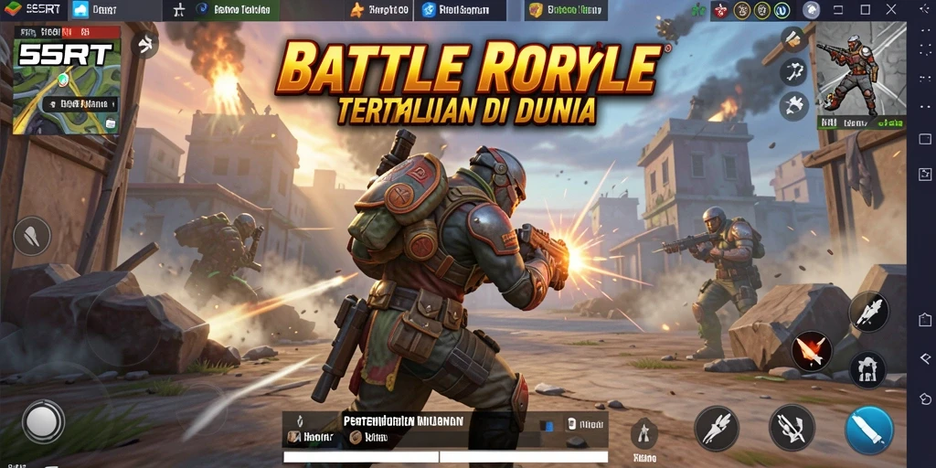 Gameplay seru dan menegangkan di 55RT Battle Royale.
