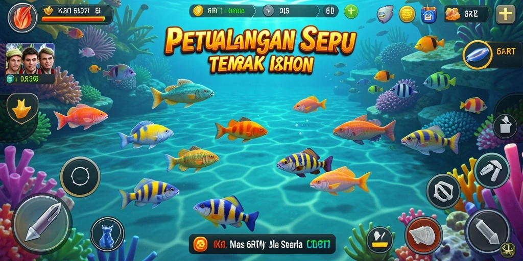 Screenshot gameplay <strong>6RT</strong> yang menampilkan serunya menangkap ikan.