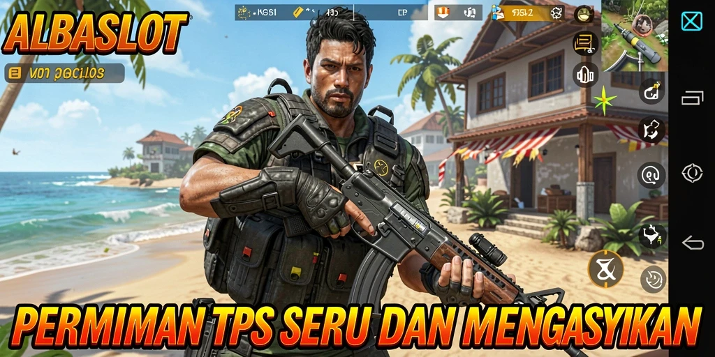 Tampilan menegangkan dari gameplay ALBASLOT di action TPS.