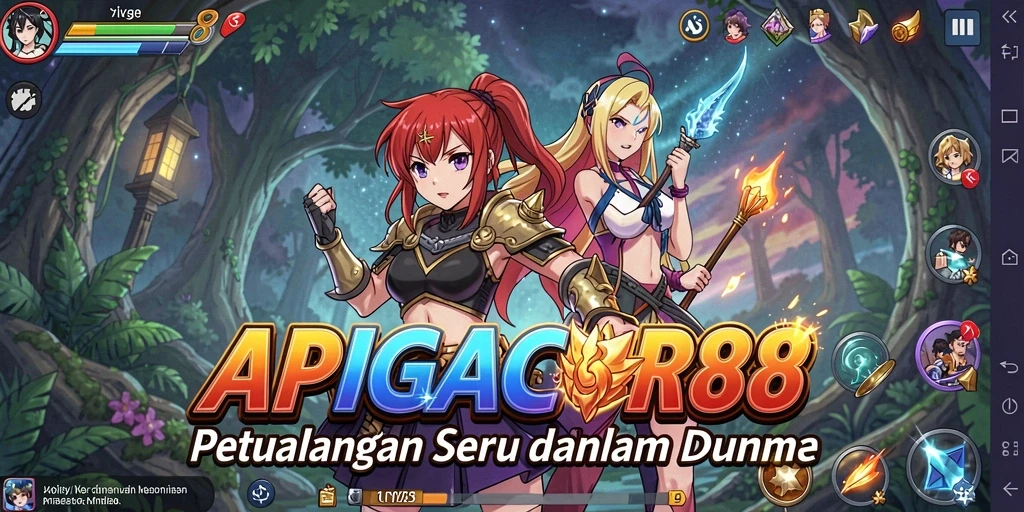 Tampilan gameplay menarik dari APIGACOR88 yang penuh warna dan dinamis.