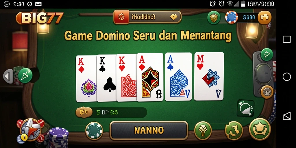 Tampilan gameplay seru dari game Domino BIG77.