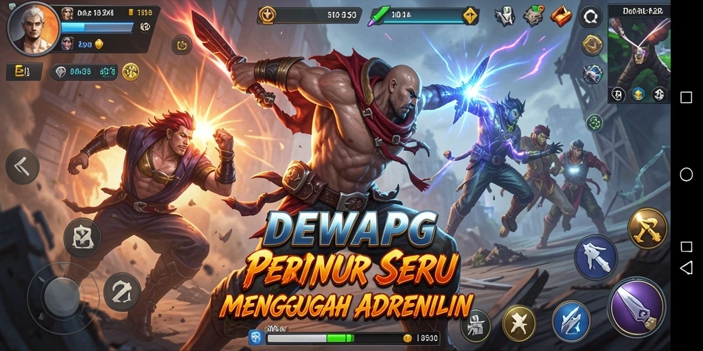 Screenshot DEWAPG yang menampilkan aksi pertempuran yang mendebarkan.