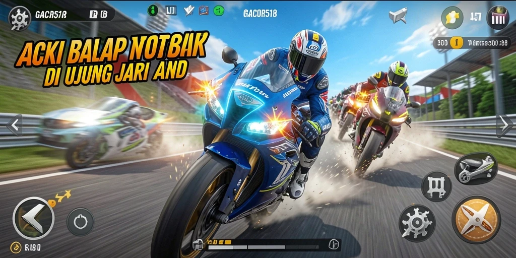 Tampilan menarik dari gameplay balapan motor GACOR518.
