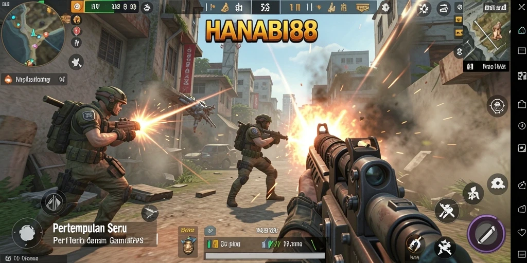 Gameplay seru HANABI88 dalam aksi pertempuran TPS.