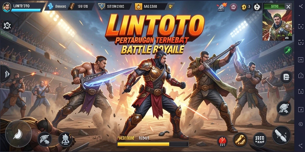 Tangkapan layar dari gameplay LINITOTO yang mendebarkan dalam Battle Royale.