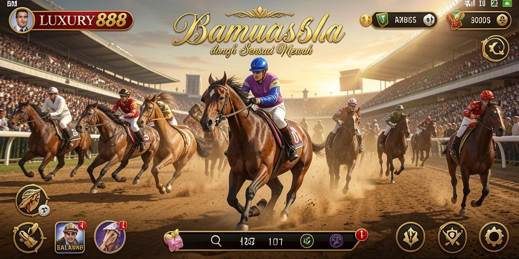 Tampilan gameplay LUXURY88 yang seru dan mendebarkan saat balapan.