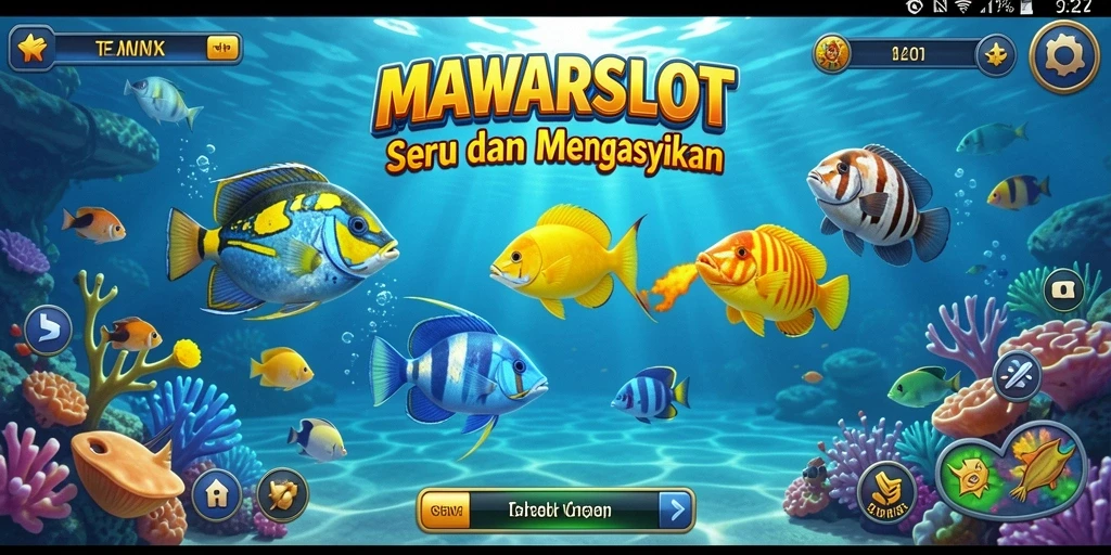 Screenshot gameplay MAWARSLOT yang menunjukkan serunya menembak ikan.