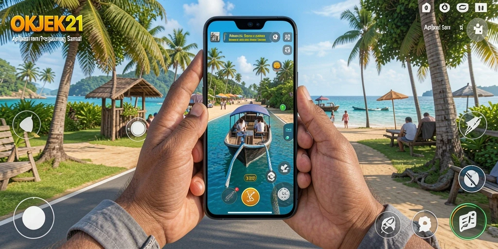 Screenshot gameplay OKJEK21 yang menampilkan karakter dan misi seru.