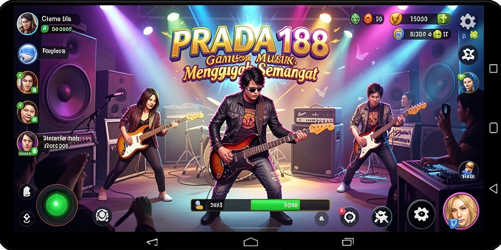 Screenshot gameplay PRADA188 menampilkan momen seru saat bermain musik.
