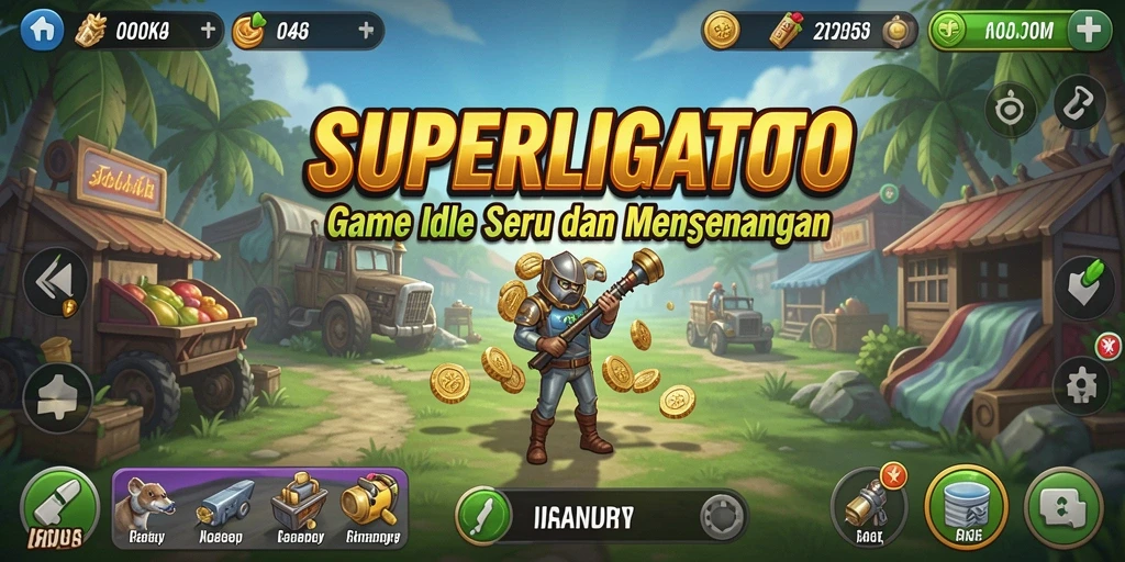 Tampilan gameplay seru di SUPERLIGATOTO yang menarik dan penuh warna.