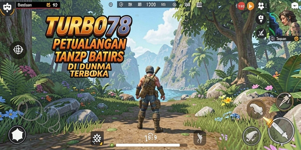 Screenshot utama TURBO78 menampilkan petualangan epik di dunia terbuka.