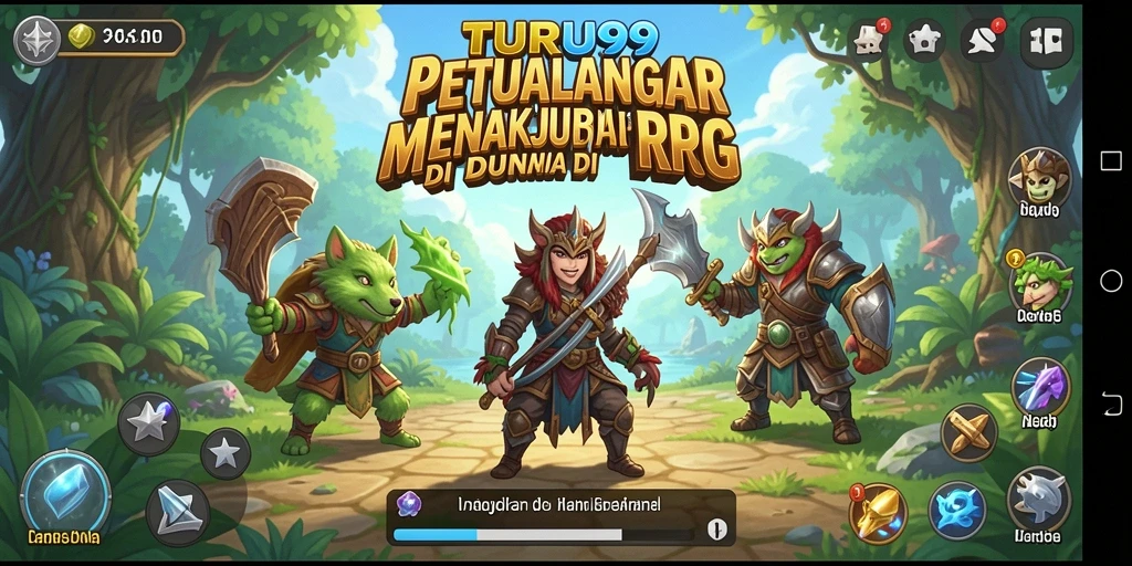 Tangkapan layar utama TURU99 menunjukkan tindakan RPG yang mendebarkan.