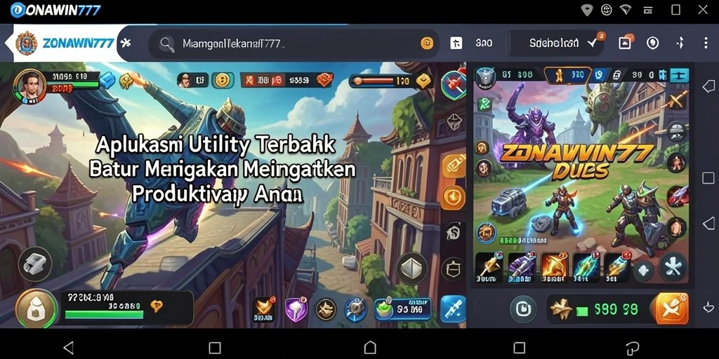 Tampilan antarmuka aplikasi ZONAWIN777 yang user-friendly.